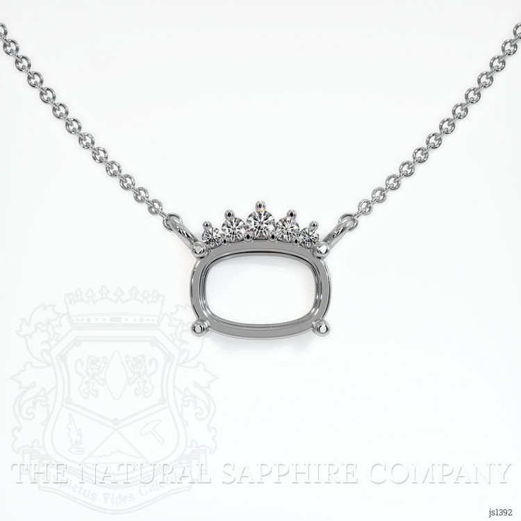 14K White Gold Accent Stones Necklace Setting