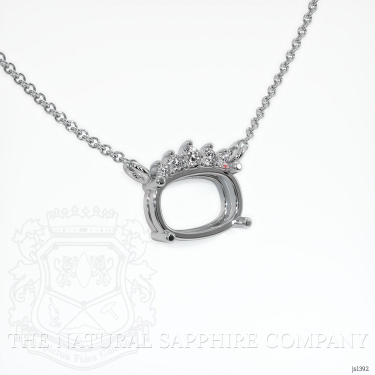 14K White Gold Accent Stones Necklace Setting