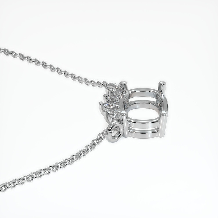 14K White Gold Accent Stones Necklace Setting