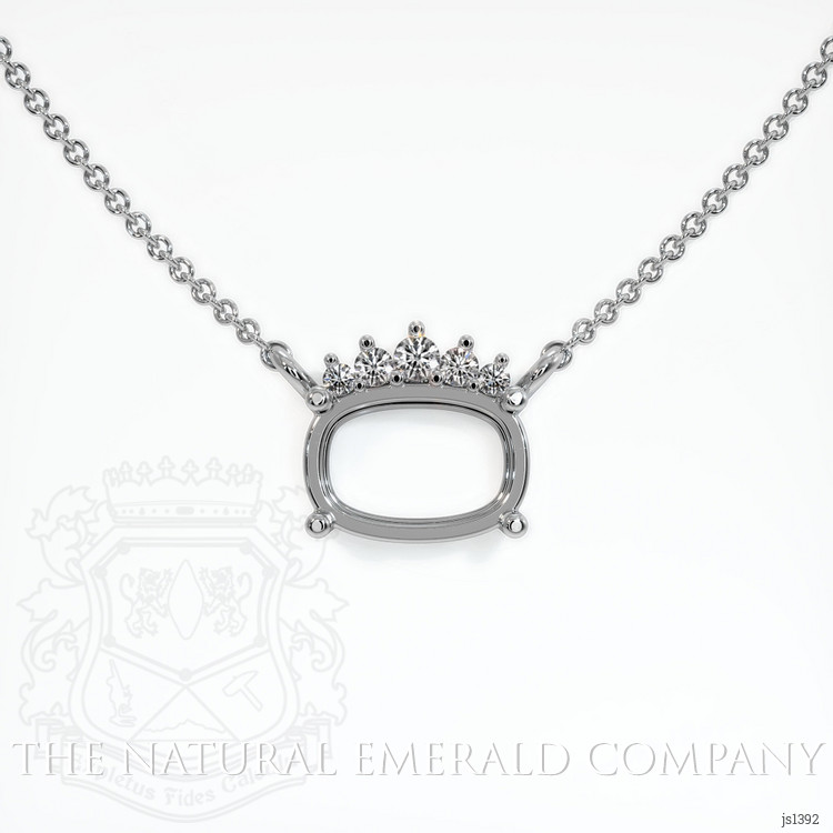 Accent Stones Emerald Necklace 2.34 Ct., 18K White Gold