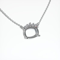 18K White Gold Accent Stones Necklace Setting Image
