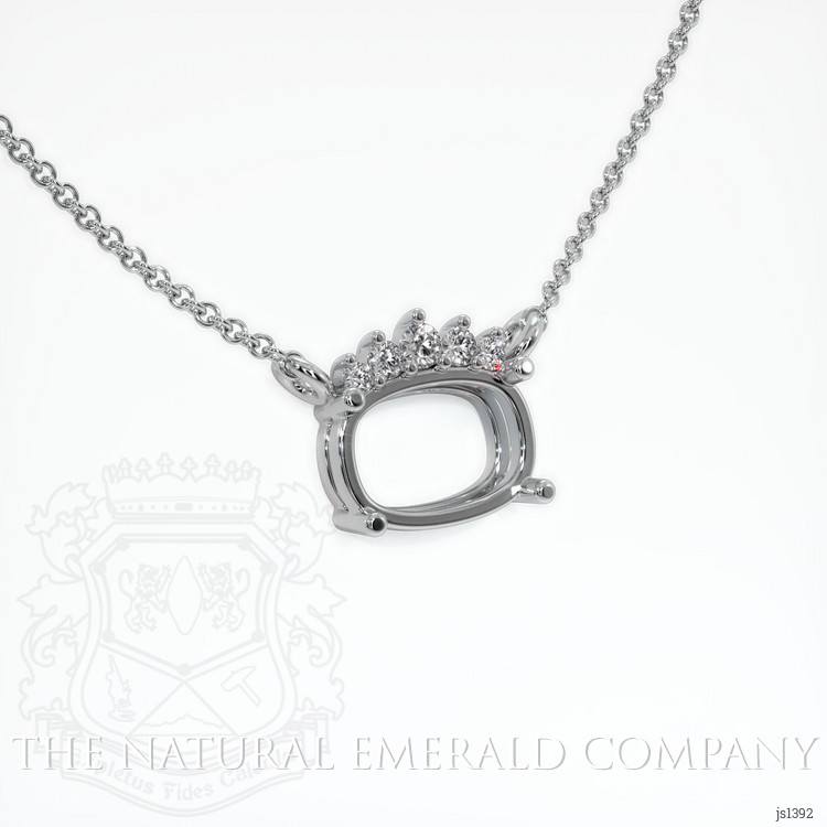 18K White Gold Accent Stones Necklace Setting