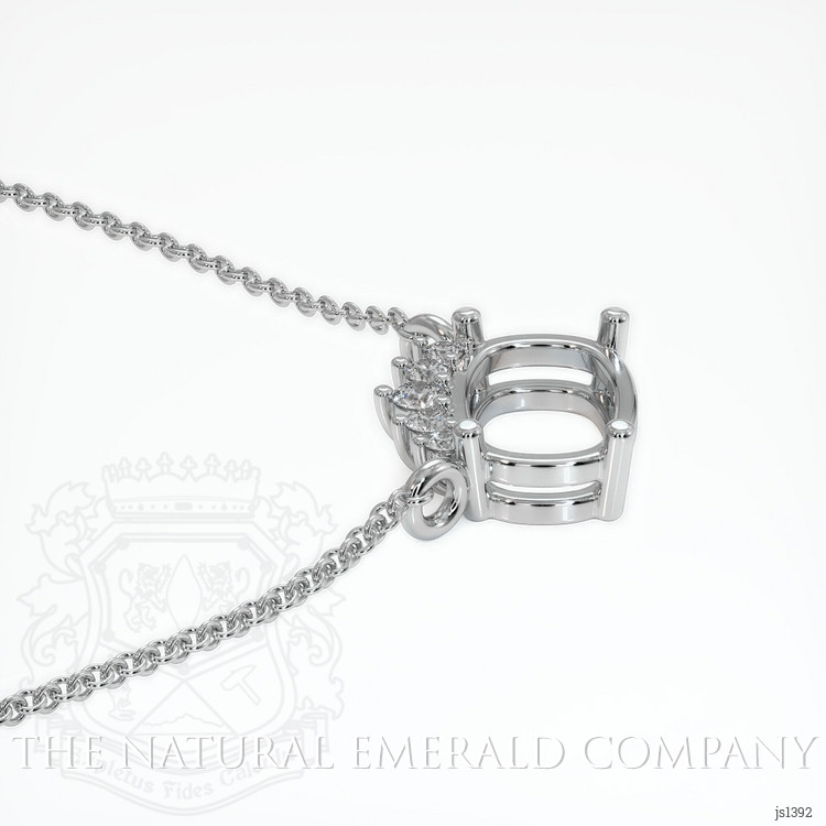 18K White Gold Accent Stones Necklace Setting