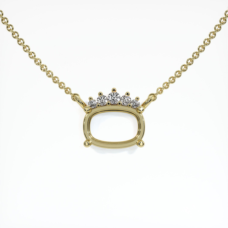 14K Yellow Gold Accent Stones Necklace Setting