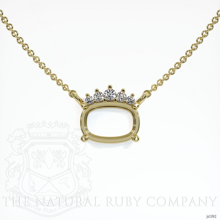 14K Yellow Gold Accent Stones Necklace Setting