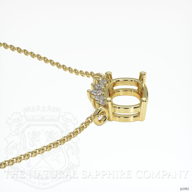14K Yellow Gold Accent Stones Necklace Setting