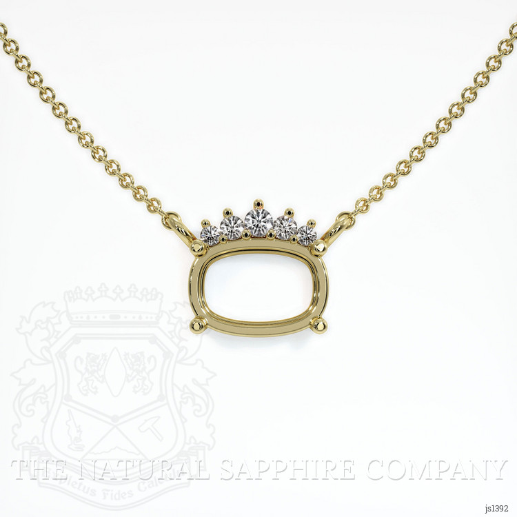 18K Yellow Gold Accent Stones Necklace Setting