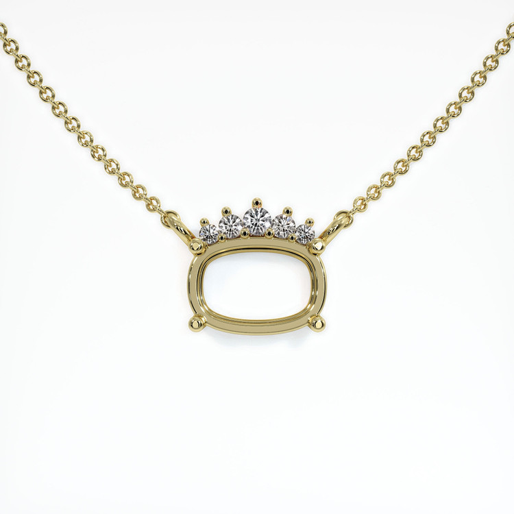 18K Yellow Gold Accent Stones Necklace Setting