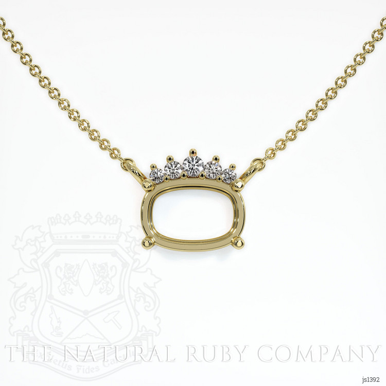 18K Yellow Gold Accent Stones Necklace Setting