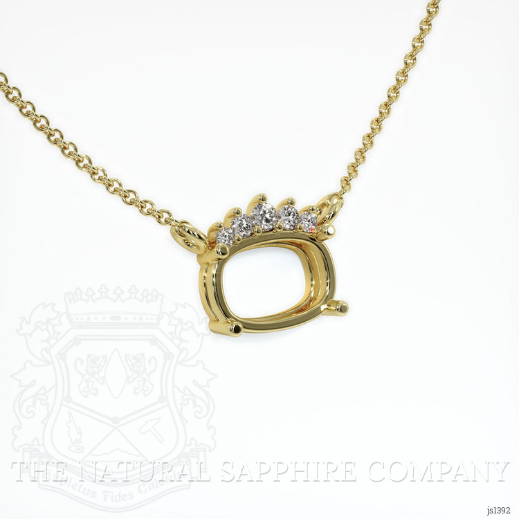 18K Yellow Gold Accent Stones Necklace Setting