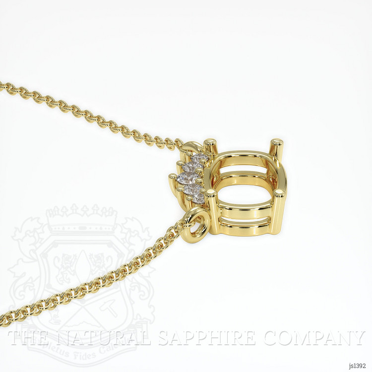 18K Yellow Gold Accent Stones Necklace Setting