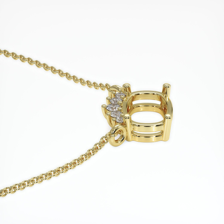 18K Yellow Gold Accent Stones Necklace Setting