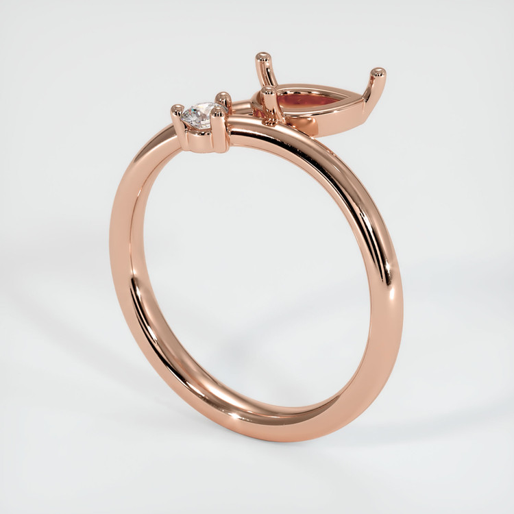 14K Rose Gold Accent Stones Ring Setting