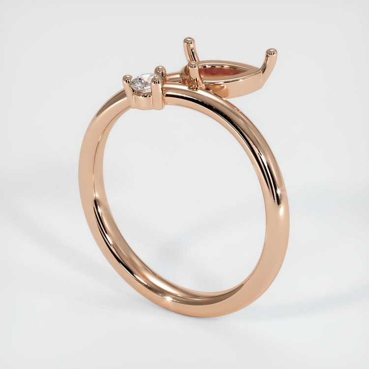 18K Rose Gold Accent Stones Ring Setting