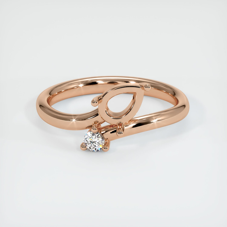 18K Rose Gold Accent Stones Ring Setting