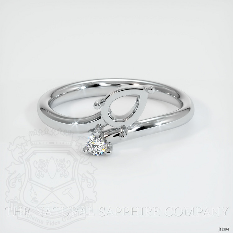 14K White Gold Accent Stones Ring Setting