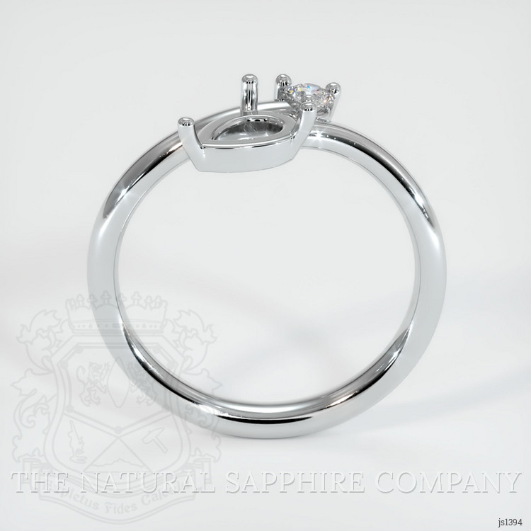 14K White Gold Accent Stones Ring Setting