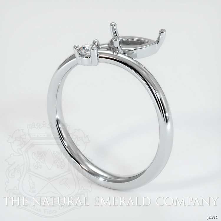 18K White Gold Accent Stones Ring Setting