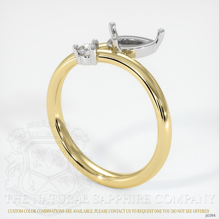 14K White & Yellow Accent Stones Ring Setting