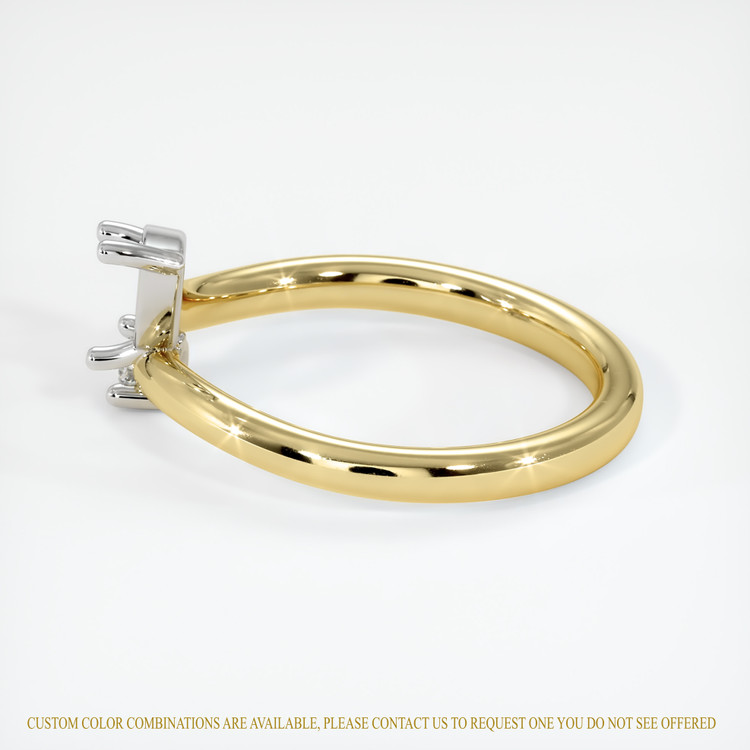 14K White & Yellow Accent Stones Ring Setting