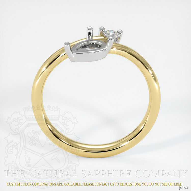 14K White & Yellow Accent Stones Ring Setting