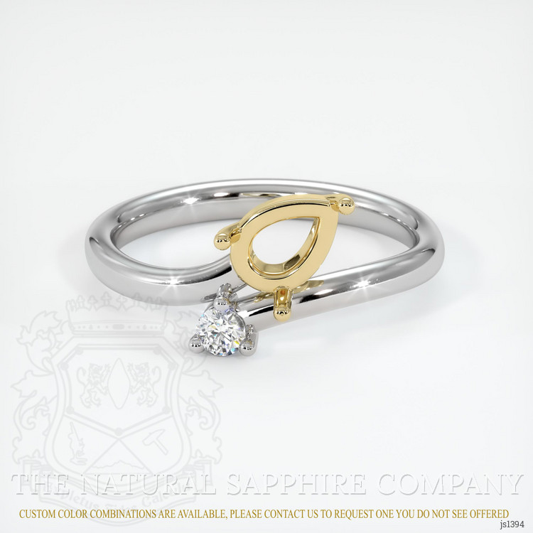 14K Yellow & White Accent Stones Ring Setting