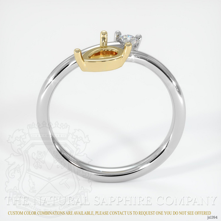 14K Yellow & White Accent Stones Ring Setting