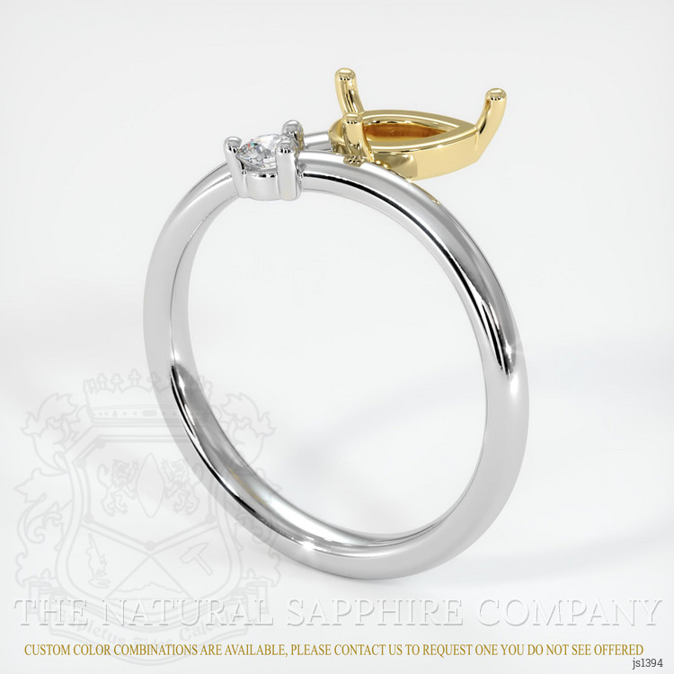 18K Yellow & White Accent Stones Ring Setting