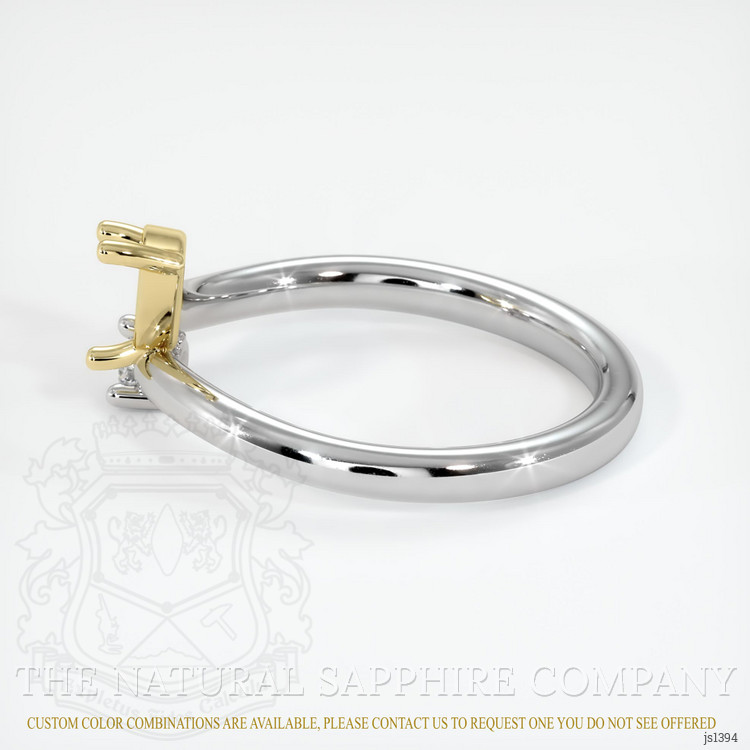 18K Yellow & White Accent Stones Ring Setting