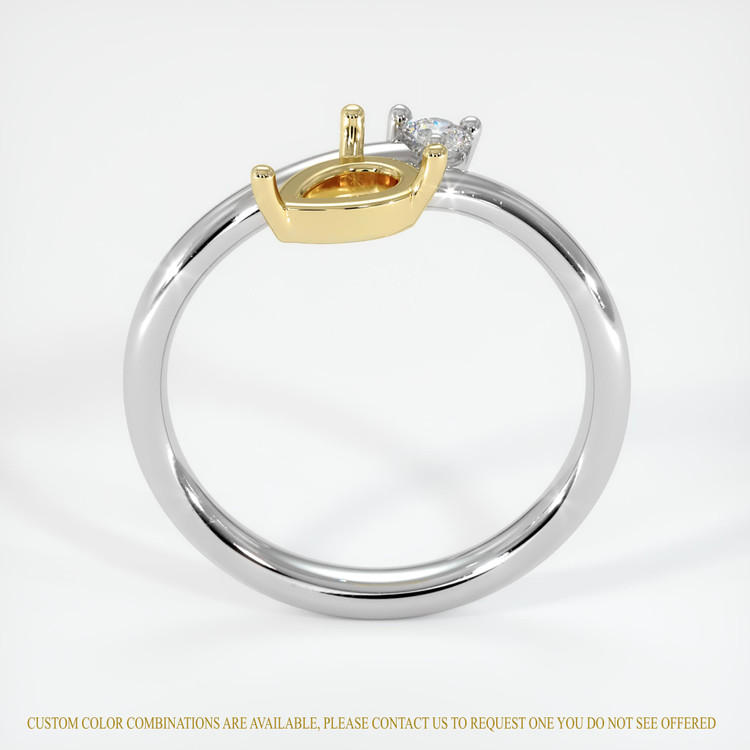 18K Yellow & White Accent Stones Ring Setting