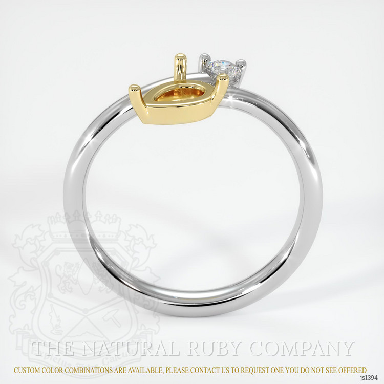 18K Yellow & White Accent Stones Ring Setting