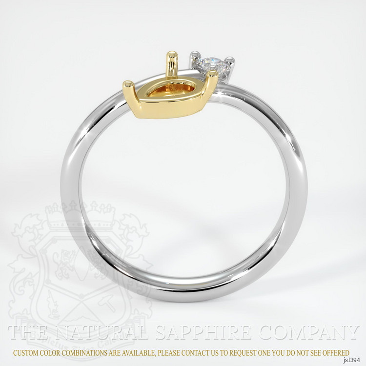 18K Yellow & White Accent Stones Ring Setting