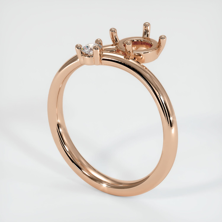 18K Rose Gold Accent Stones Ring Setting