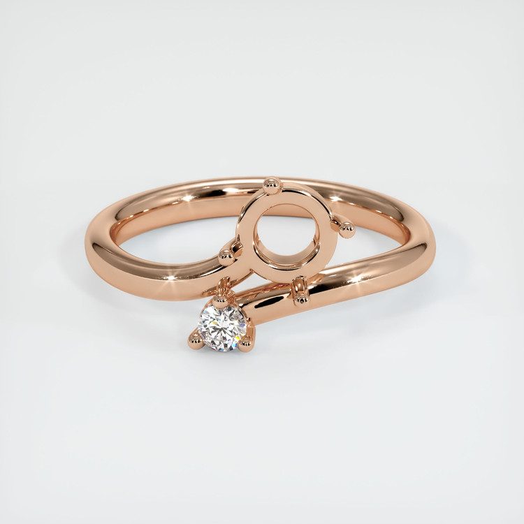 18K Rose Gold Accent Stones Ring Setting