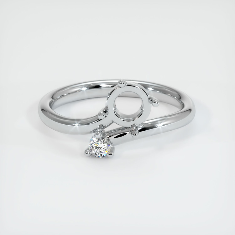 14K White Gold Accent Stones Ring Setting