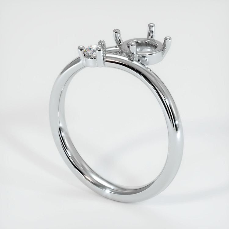 18K White Gold Accent Stones Ring Setting