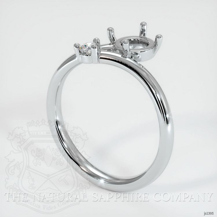 18K White Gold Accent Stones Ring Setting