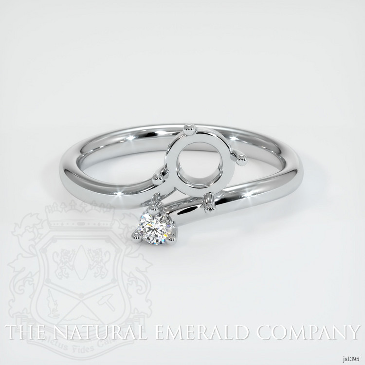 18K White Gold Accent Stones Ring Setting