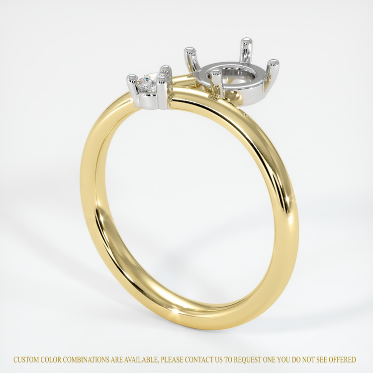 14K White & Yellow Accent Stones Ring Setting