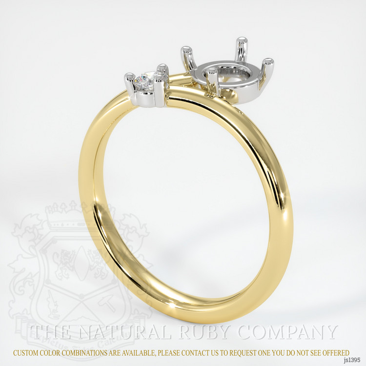 14K White & Yellow Accent Stones Ring Setting