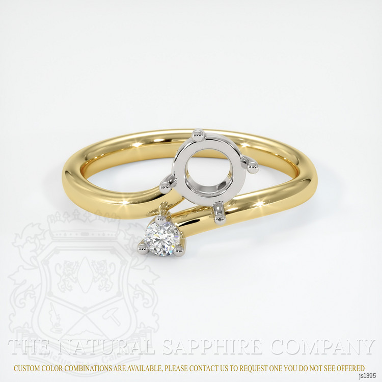 14K White & Yellow Accent Stones Ring Setting