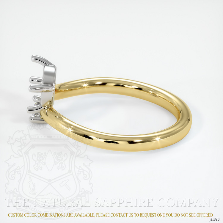 14K White & Yellow Accent Stones Ring Setting