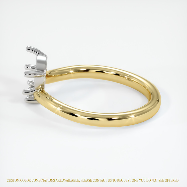 14K White & Yellow Accent Stones Ring Setting