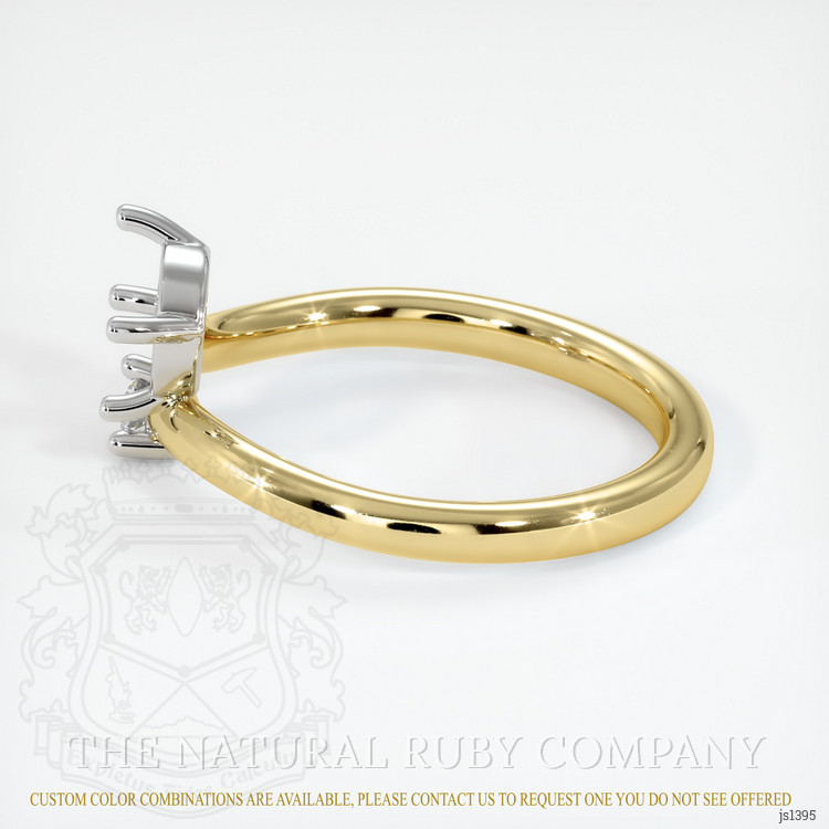 14K White & Yellow Accent Stones Ring Setting