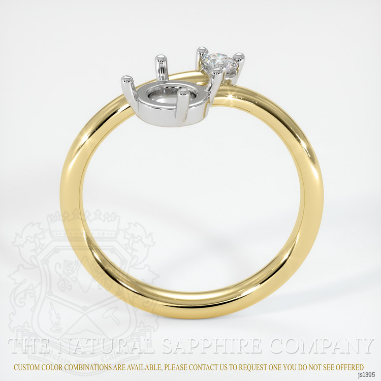 14K White & Yellow Accent Stones Ring Setting