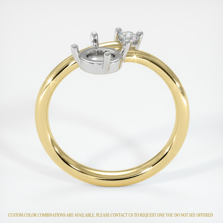 14K White & Yellow Accent Stones Ring Setting