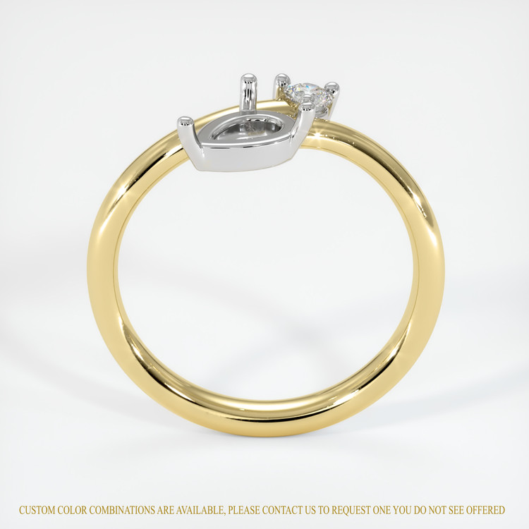 18K White & Yellow Accent Stones Ring Setting