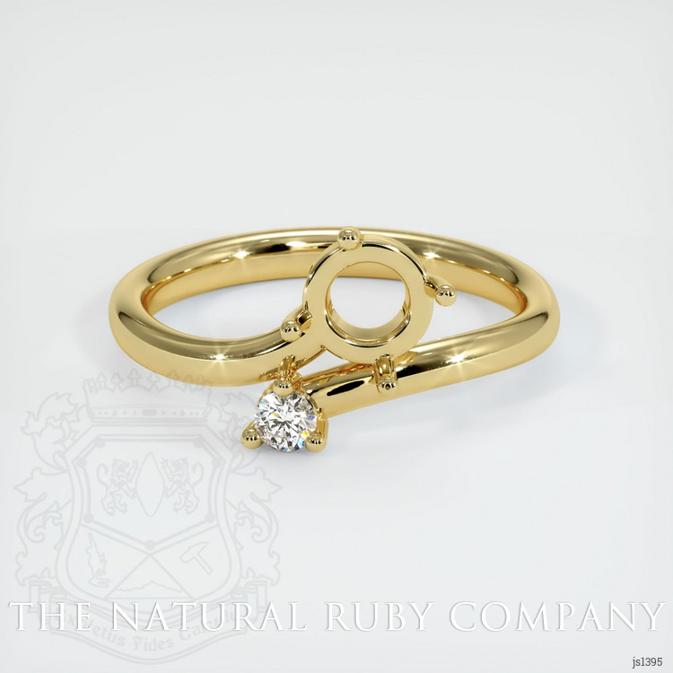 18K Yellow Gold Accent Stones Ring Setting