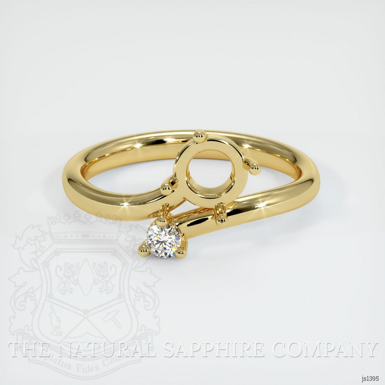 18K Yellow Gold Accent Stones Ring Setting