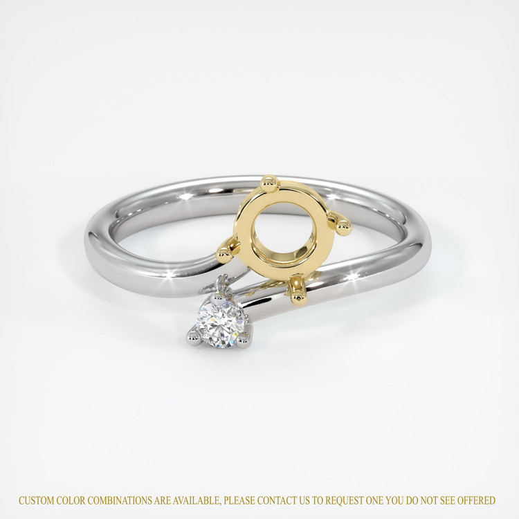 14K Yellow & White Accent Stones Ring Setting